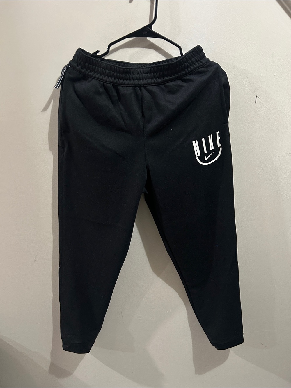 Nike Black Kids Sweatpants with White Logo